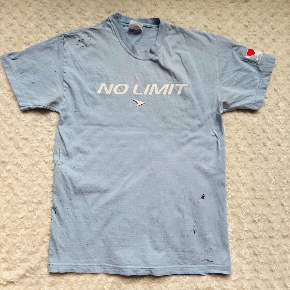 No Limit Lacrosse MLL School of Lax Cotton Y2K Blue Tee Shirt Sz Medium